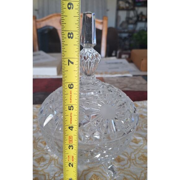 Bavarian Crystal 3-Footed Candy Dish w/Lid- Mint Vintage Condition - Picture 7 of 11